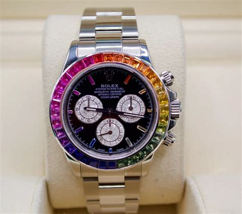 black rolex with rainbow bezel